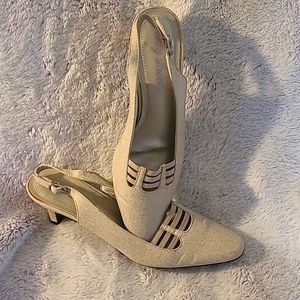 EASY STREET dress sling pump. Linen color.  Worn only once, sz 5.5
